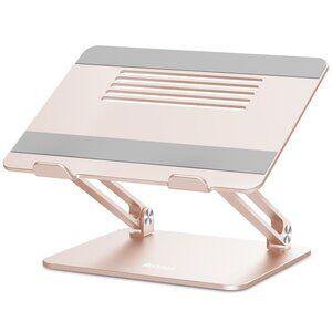 NEW Rose Gold Laptop Stand, Adjustable Laptop Riser, Cute Peachy Pink Aluminum